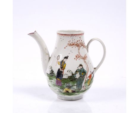 A 1st period Worcester coffee pot painted in the Chinese taste, circa 1770, 14cm