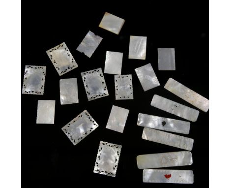 A small collection of Chinese  mother of pearl gaming counters