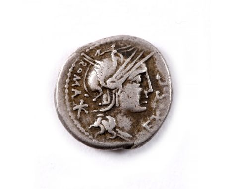 Roman Republican Denarius M. Sergius Silus, 116-115BC, Sear 163, AVF