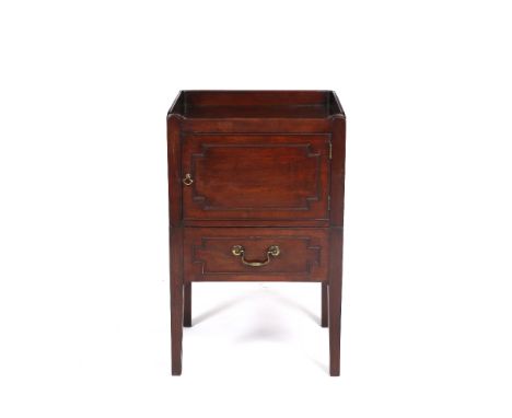 A George III mahogany night commode with brass handles, 50cm wide