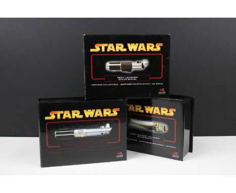 Star Wars - Three boxed Master Replicas Lightsaber's to include SW-317 Star Wars Episode III - Revenge Of The Sith Yoda Light