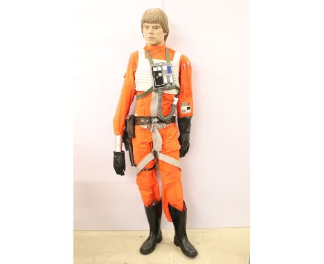 Star Wars - Full Size replica Star Wars Luke Skywalker in X-Wing Fighter Pilot outfit / costume with silicone and painted fac