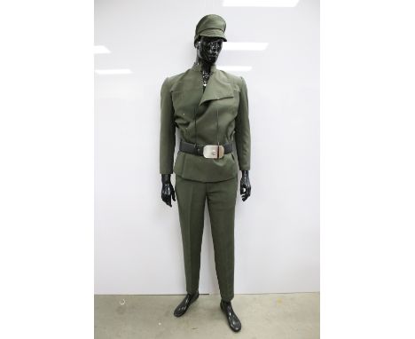 Star Wars - Full Size replica Star Wars Imperial Commander outfit / costume in green, with jacket and cap on mannequin