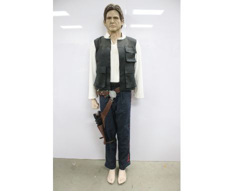 Star Wars - Full Size replica Star Wars Han Solo outfit figure with rubber sculpted face and various accessories including gu