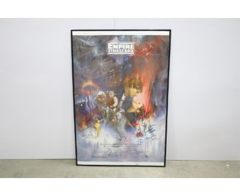 Signed Star Wars film poster - Scarce 1998 GB Posters FPO442 Empire Strikes Back poster containing Bobba Fett, Lando Calrissi