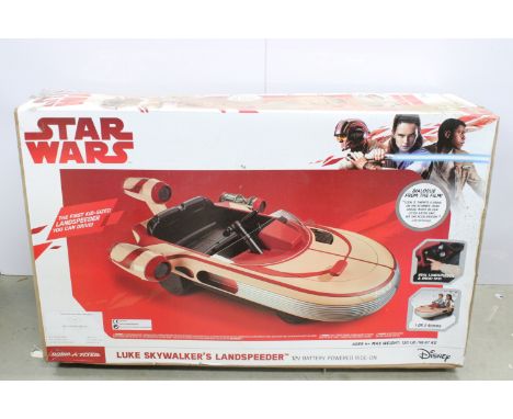 Star Wars - Boxed Radio Flyer Luke Skywalker's Landspeeder ride on model in sealed tatty box