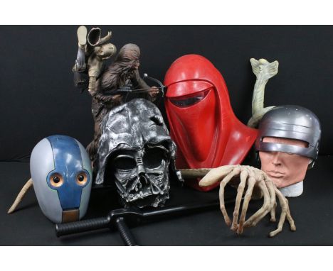 Collection of film related props &amp; statues featuring IRobot - NS-4 Head, Alien - Face Hugger, Star Wars - Emperors Royal 