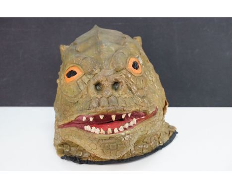 Star Wars - Bossk mask signed by Alan Harris from The Empire Strikes Back film, showing some wear