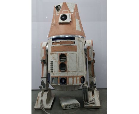 Star Wars - Full Size replica Star Wars R4 Droid in salmon pink, white and blue, scratch built model, made from fibreglass ma