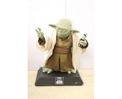 Star Wars - Ltd edn Prop Replica Attack of the Clones Yoda life size statue, numbered 1,234 of 10,000 on base, removable ligh
