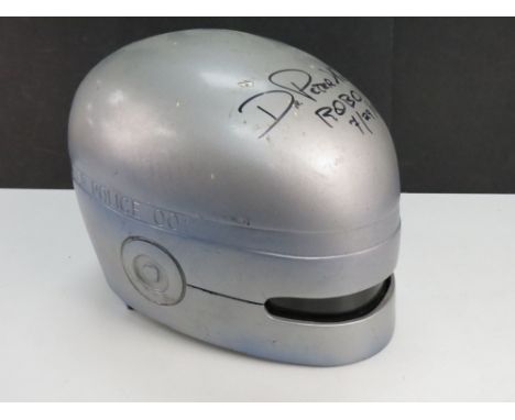 Signed Film Memorabilia - Robocop helmet signed Dr Peter Weller (Robocop) "ROBO 7/29/18"