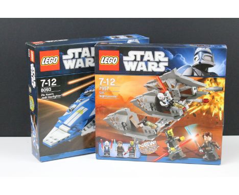 Star Wars Lego - Two boxed sets to include 8093 Plo Koon's Jedi Starfighter and 7957 Sith Nightspeeder, both sealed, box show