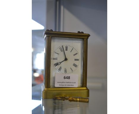 Victorian Brass Carriage Clock (working condition with original key) 
