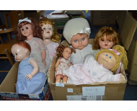 Two Boxes of Vintage Dolls Including Cabbage Patch etc. (some AF) 