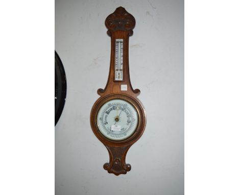 Oak Framed Aneroid Barometer 