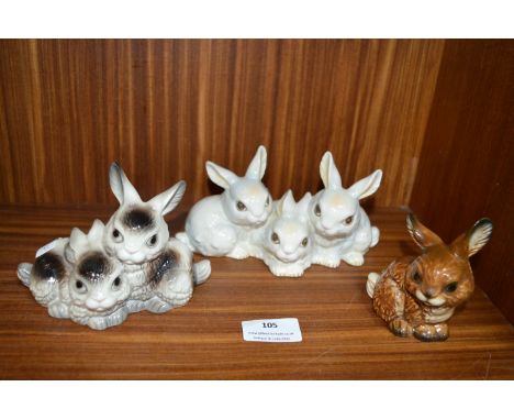 Three Sets of Goebel Rabbit Figures 