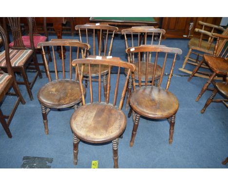 Five Spindle Back Bobbin Leg Kitchen Chairs 