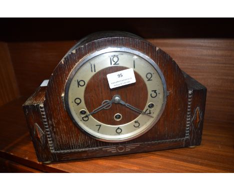 1930's Oak Mantel Clock 