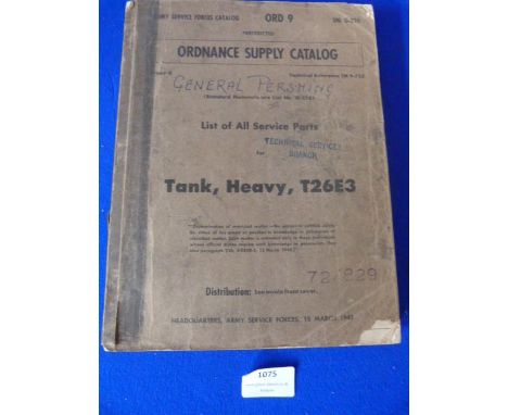 Supply Manual T26E3 Heavy Tank 1945 