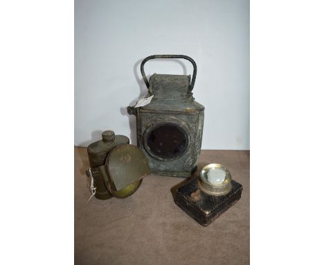 Two Bicycle Light and a Vintage French Lantern 
