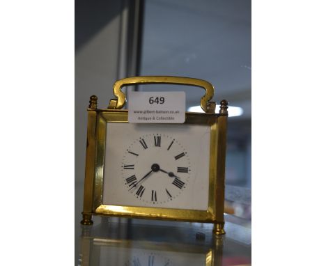 Victorian Brass Carriage Clock (working condition, no key) 
