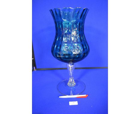 1960's Green Glass Goblet 