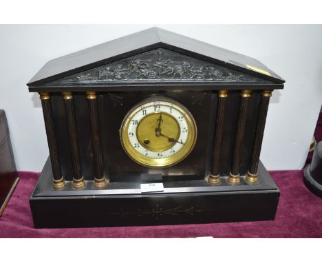 Black Slate Mantel Clock 