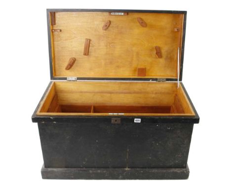 A recent empty joiners tool chest 34" x 17"x 19" with six lift out trays G++