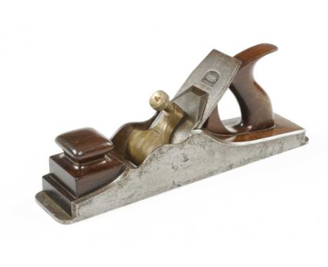 A 14 1/2" d/t steel NORRIS No 1 panel plane with orig 2 1/2" Norris iron with incuse mark, minor discolouration G+