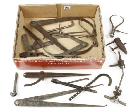 A quantity of engineers tools inc square, calipers etc G