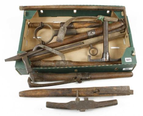 Five cooper's hoop dogs and 5 other tools G