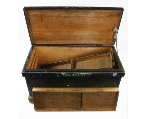 A pine tool chest 33"x16"x17" with three sliding trays G