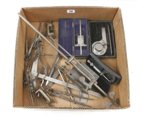 Three boxed engineers gauges and other tools G+