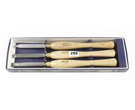 A little used set of 3 turning tools by MARPLES No M1005 in orig box G++