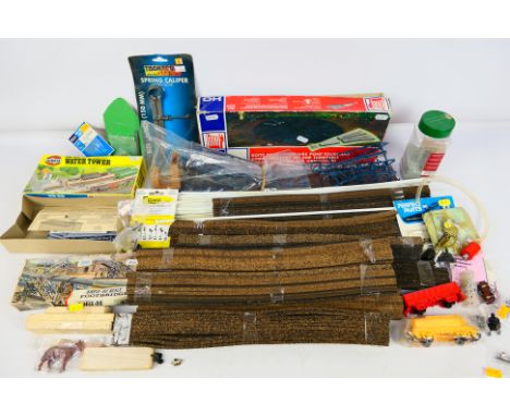 Faller - Airfix - Jouef - Langley - A collection of railway modelling items and accessories including a water tower model kit