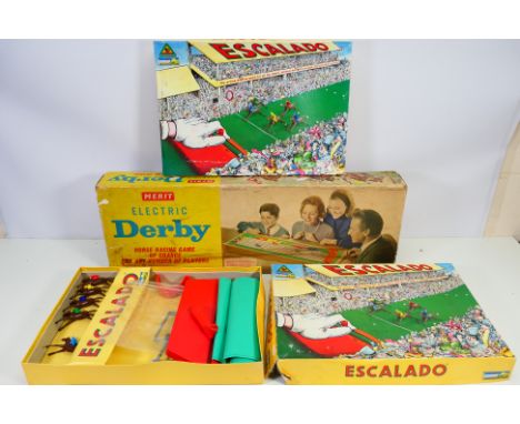 Chad Valley - Merit - A boxed Electric Derby and 2 x boxed Escalado sets. They show some signs of age and appear Fair to Good