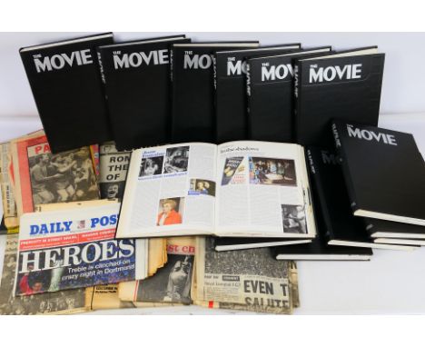 A collection of vintage Orbis The Movie magazine / part works and a quantity of newspapers / ephemera relating to Liverpool F