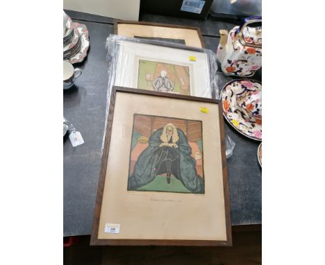 Framed and mounted print of important figure and other prints of Right Honorable Viscounts