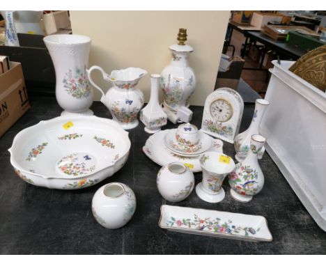 Anysley Wild Tudor pattern mantle clock, table lamp etc