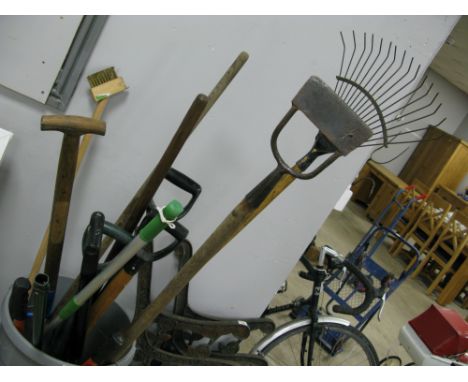 Bin of garden tools 