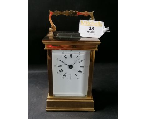 Brass carriage clock with key