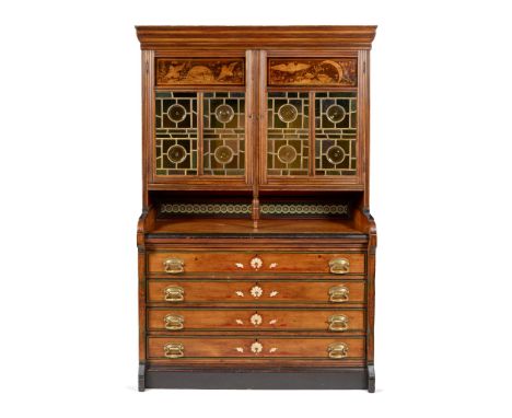 COX &amp; SONS, LONDON (ATTRIBUTED MAKER) AESTHETIC MOVEMENT DRAWING ROOM CABINET, CIRCA 1880 painted fruitwood, with patinat