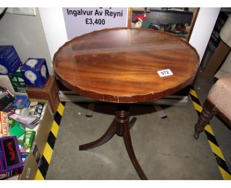 A mahogany tripod table, COLLECT ONLY.