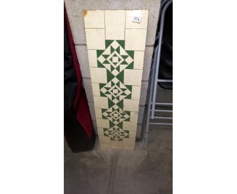 A Victorian wash stand enamel splash back with geometric design COLLECT ONLY