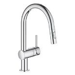 Boxed Grohe Minta 31862000 Pull-Out Spray Mono Mixer Tap Chrome. - S1.3. RRP £249.99.