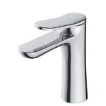 Boxed Swirl Kuhli Chrome 172mm Standard Lever Mono Basin Mixer Tap With Clicker Waste. - S1.3.