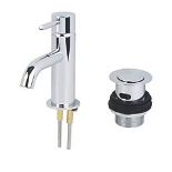 Boxed Swirl Ola Chrome 117mm Cloakroom Lever Mono Basin Mixer Tap With Clicker Waste.- S1.2.