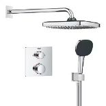 Boxed Grohe Precision 250 Square HP Rear-Fed Concealed Chrome Thermostatic Shower System. - R14.