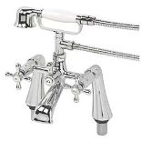 Boxed Swirl Traditional Chrome 286.5mm Deck Mounted Dual Control Manual Shower Mixer Tap . - S1.3.