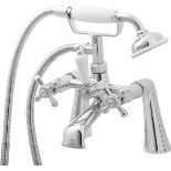 Boxed GoodHome Etel Gloss Chrome Wall-mounted Bath mixer tap with shower kit. - S1.2. RRP £155.00.